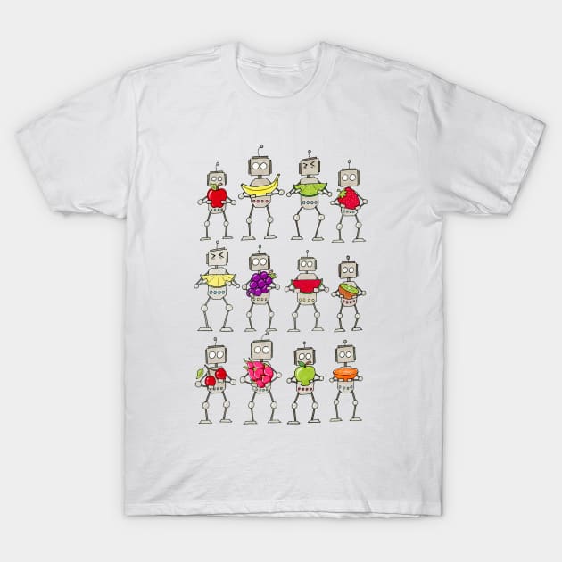 12 Fruit Bots T-Shirt by CuteBotss